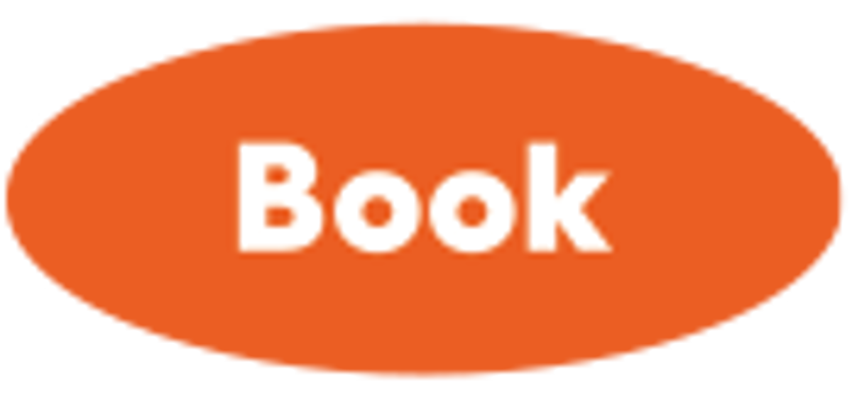 Image of an orange bubble with the word book inside