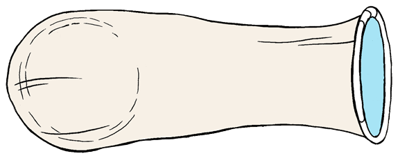 Internal condom line drawing