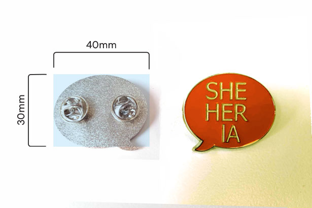 Pronoun Badge She Her 615X410px image